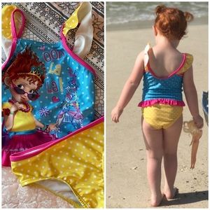 5 for $20-Fancy Nancy 2-piece swimsuit-Size 2T-So pretty, fun, & vibrant